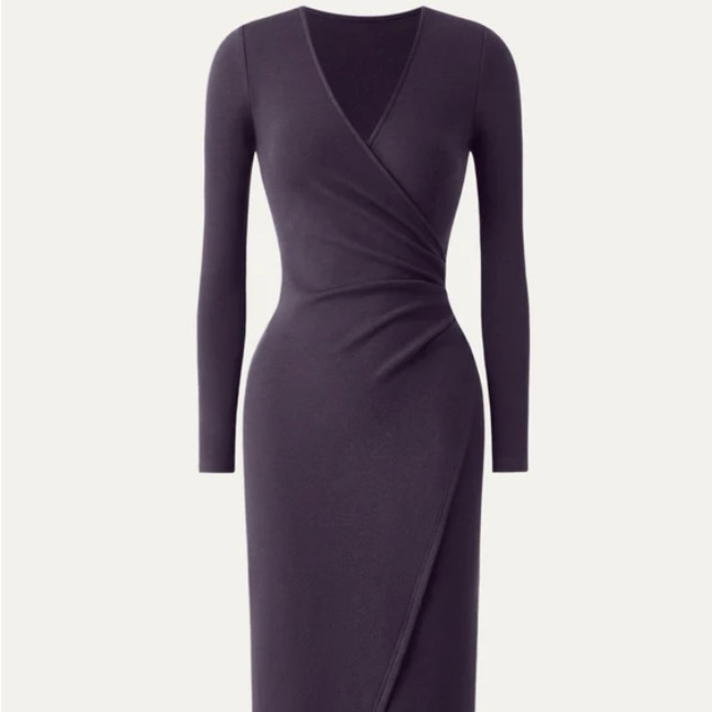 OGL Elegant Purple Wrap Dress